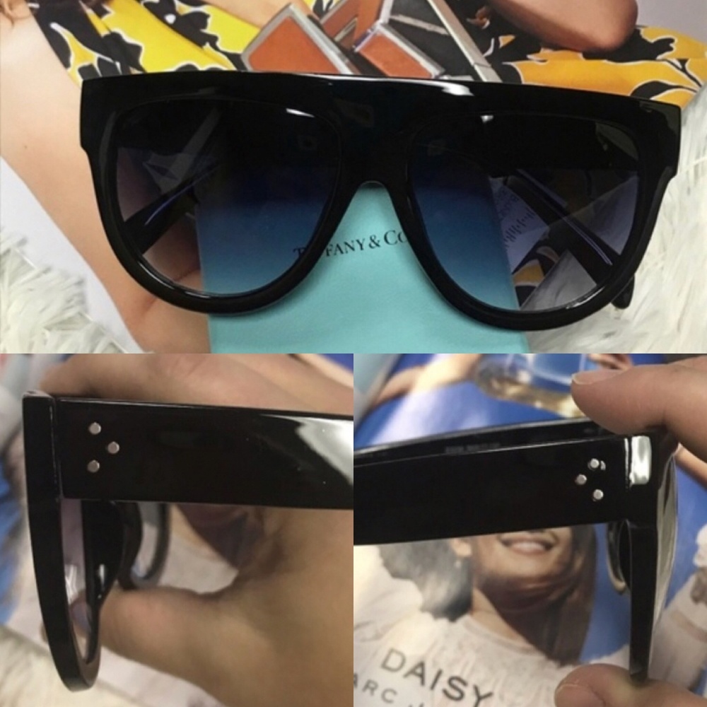 5 âď¸ Rated- Flat Top OmbrĂŠ Oversized Sunglasses - Picture 2 of 8